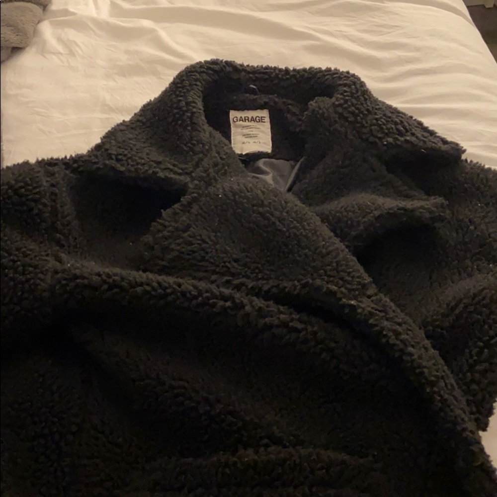 Garage Black Sherpa Coat - M/L